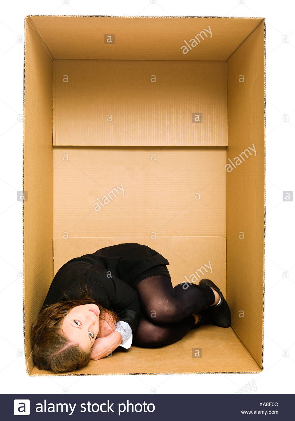 Woman Trapped Box High Resolution Stock Photography and Images Alamy