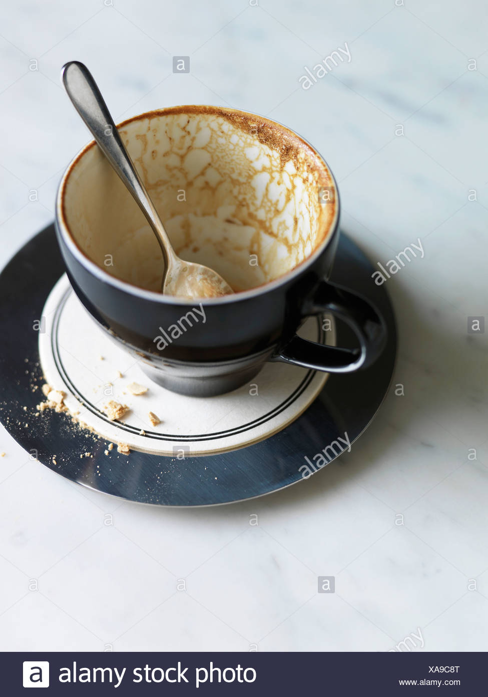 A Finished Cup Of Coffee Stock Photo Alamy
