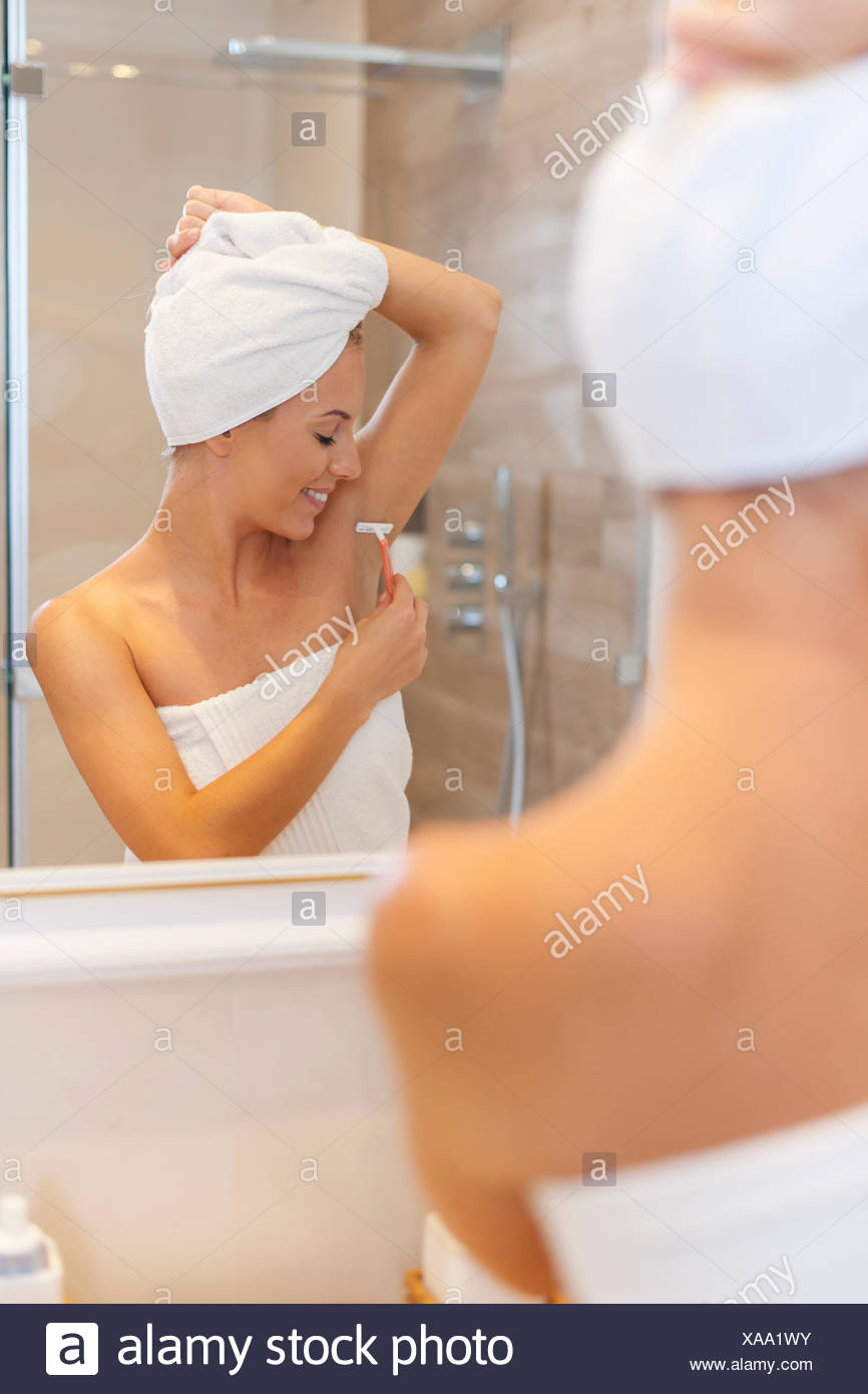 Girl shaving shower
