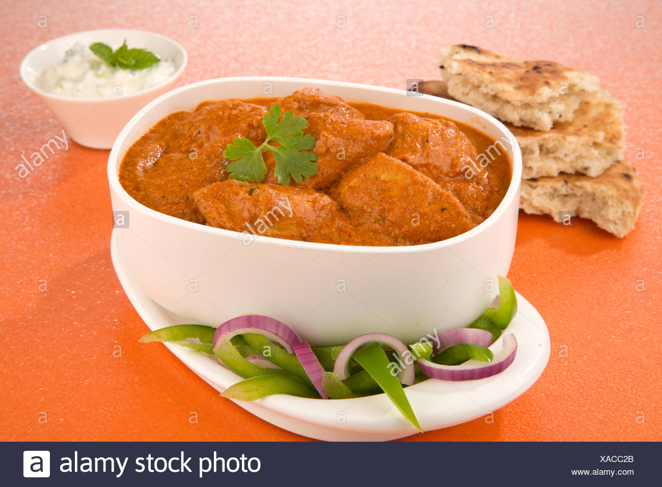 Indian Butter Chicken Curry Meal High Resolution Stock Photography and
