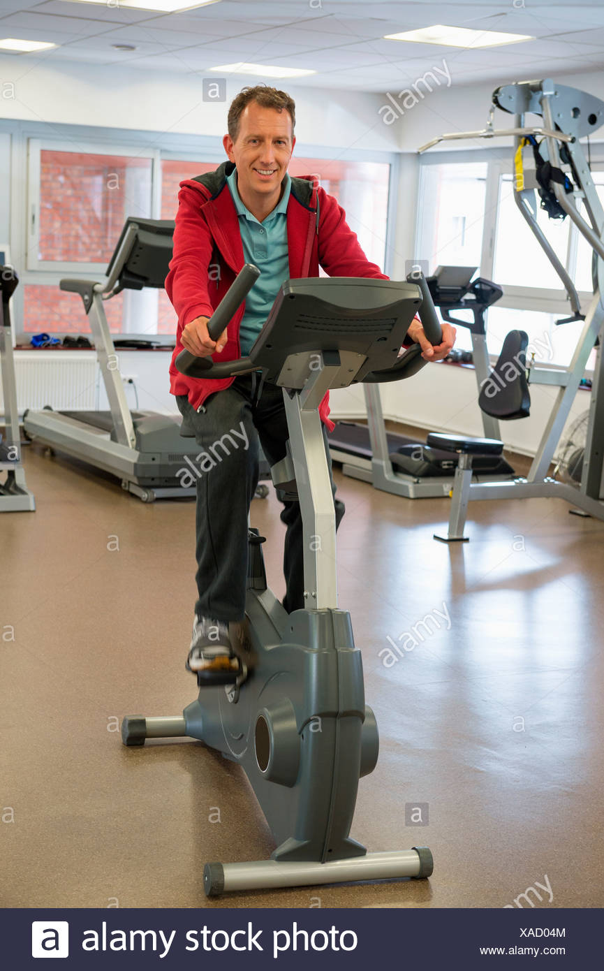 man on exercise bike