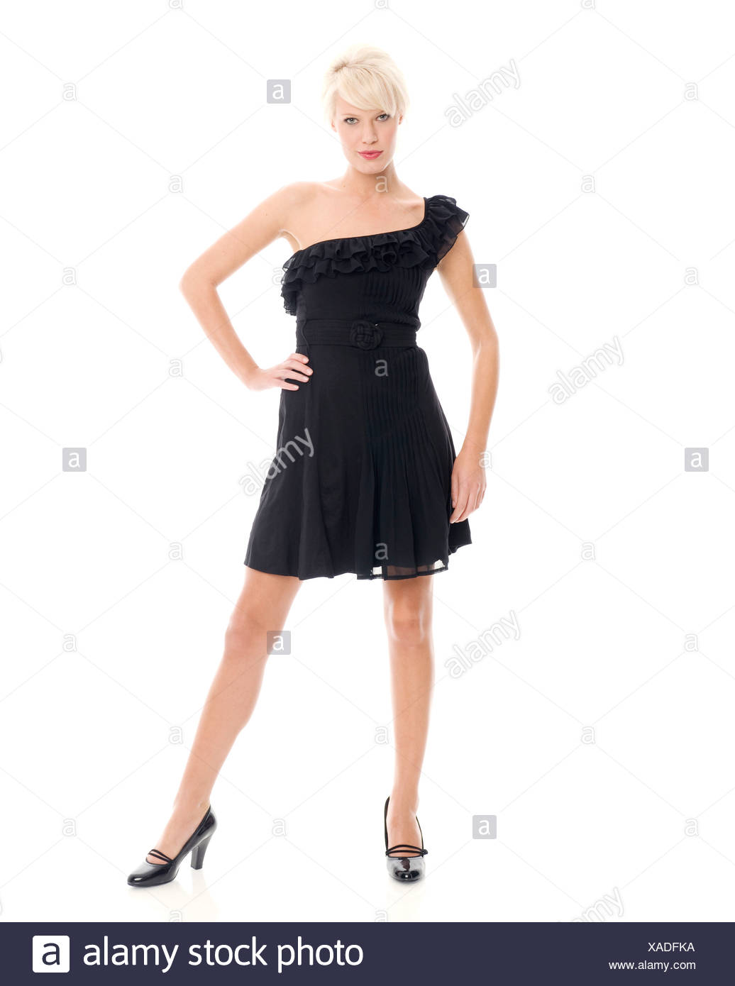 little black dress with ruffles