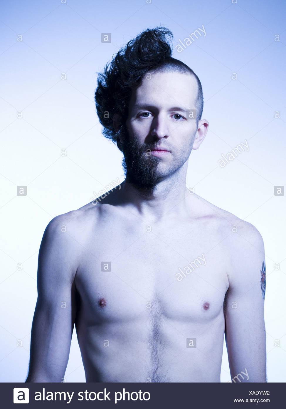 Man With Half Shaved Hair And Beard Stock Photo 281819694 Alamy