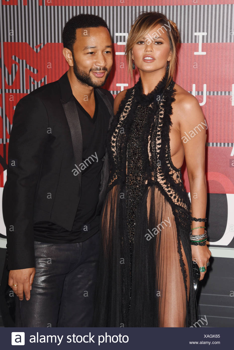 Model Chrissy Teigen And Singer John Legend Arrive At The 2015 Mtv Video Music Awards At Microsoft Theater On August 30 2015 In Los Angeles California Stock Photo Alamy