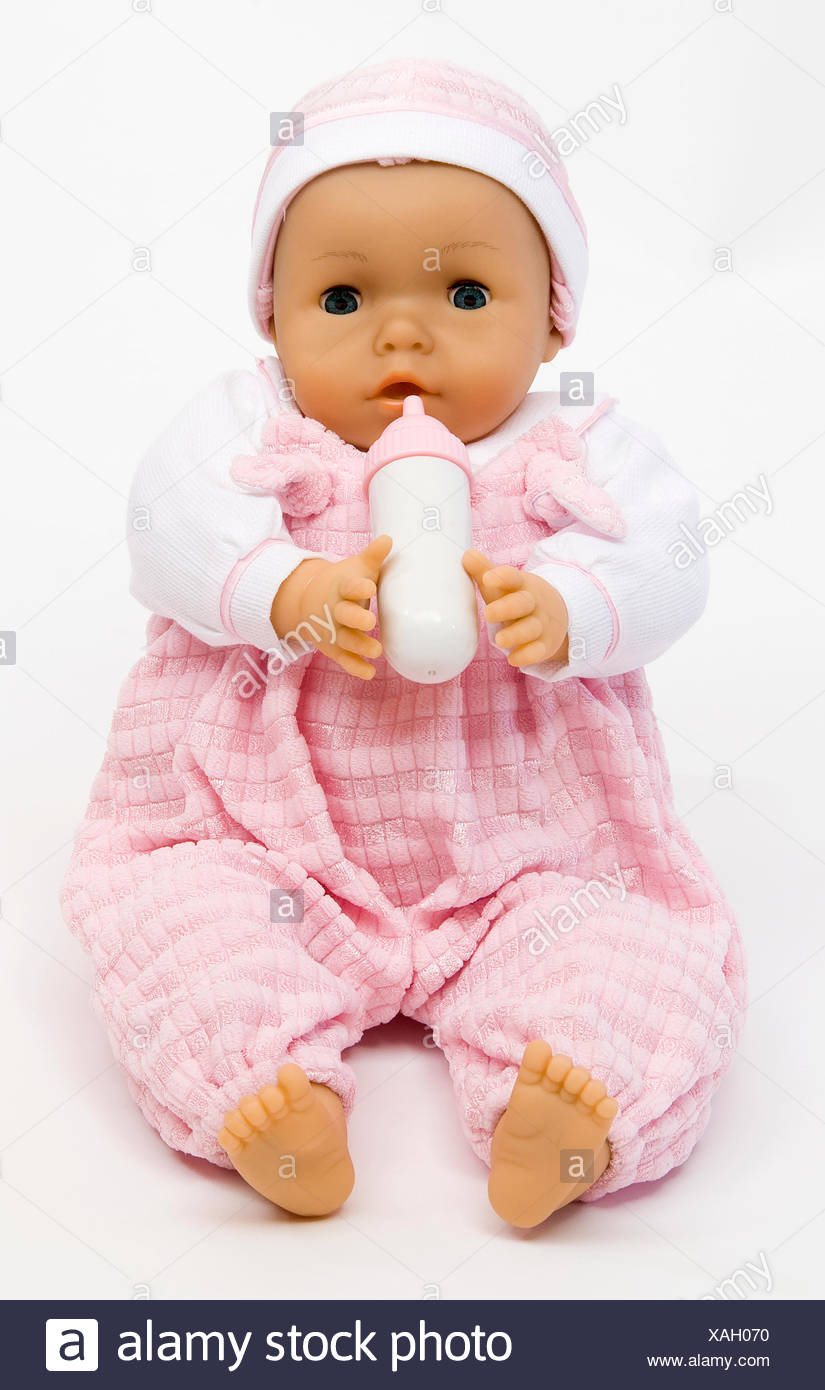 baby doll with feeding bottle