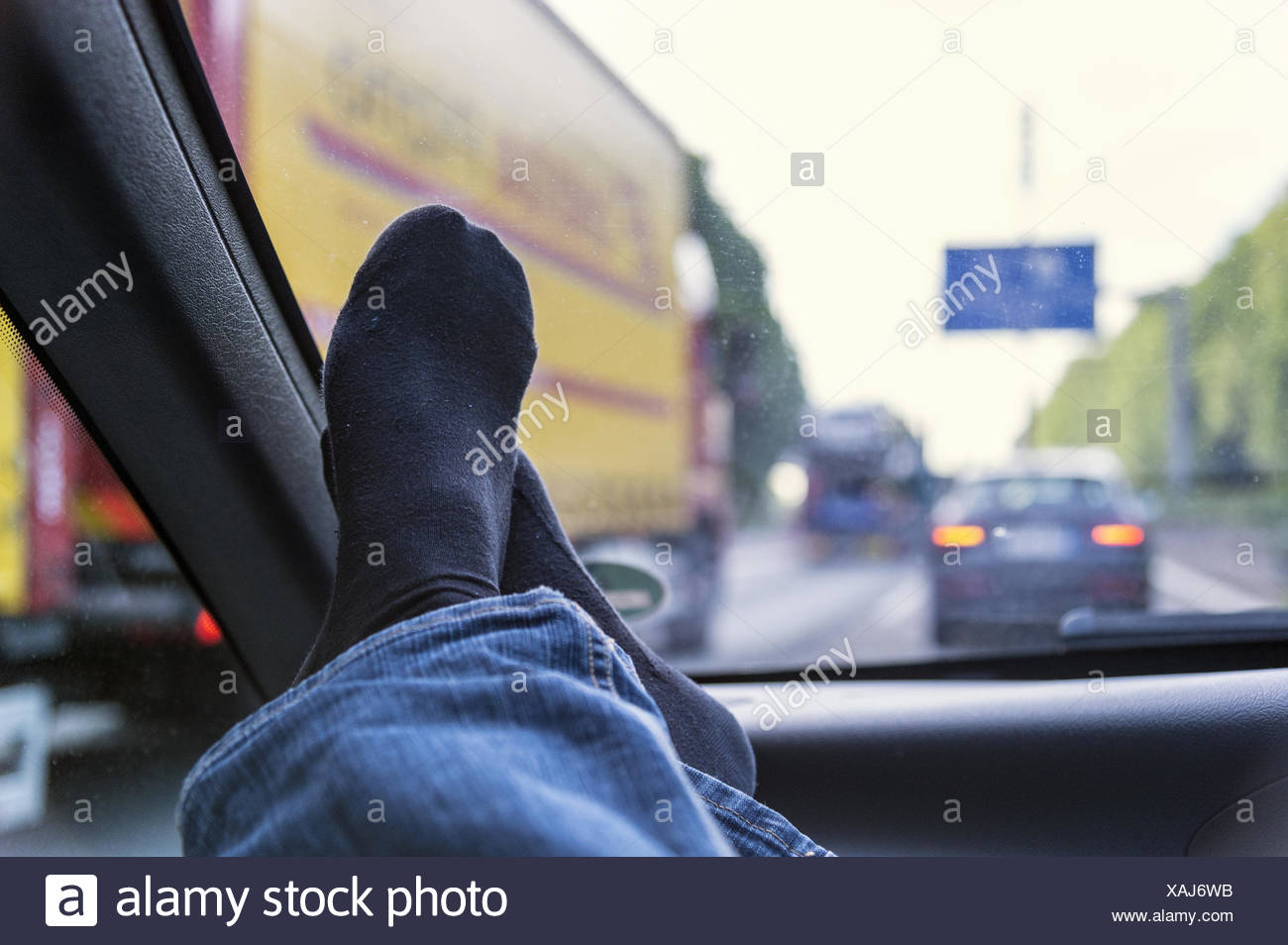 Feet On The Dashboard High Resolution Stock Photography and Images Alamy