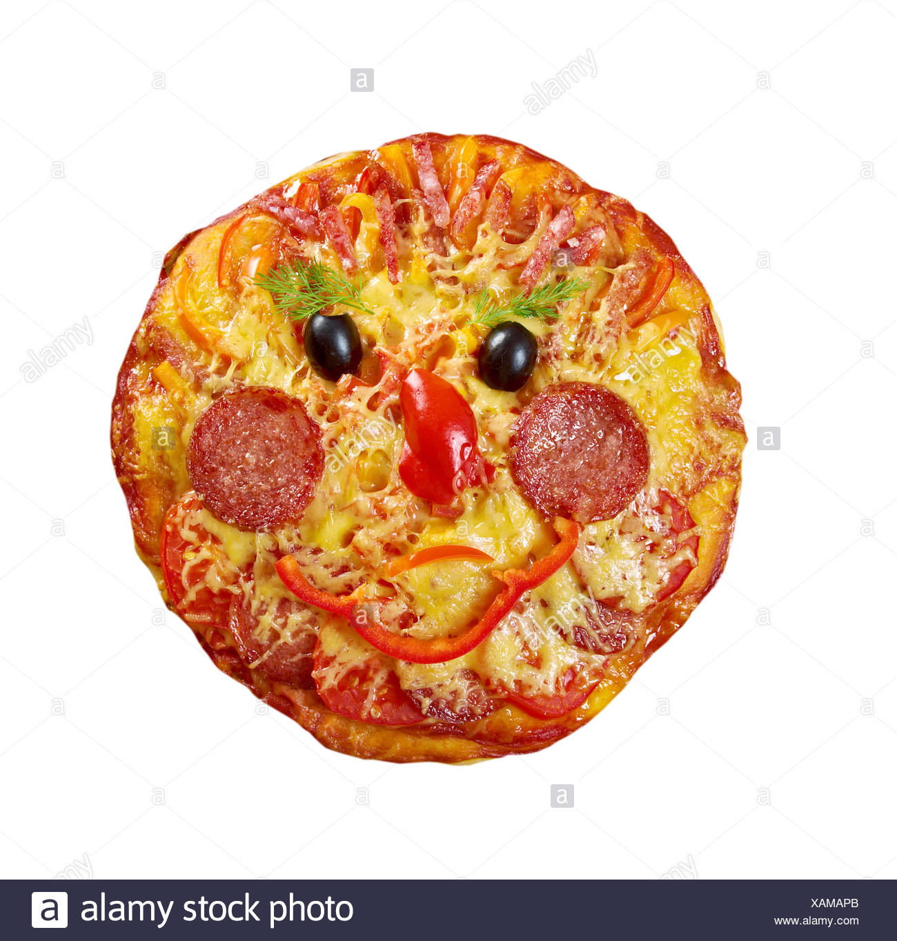 Smiley Faced Pizza Stock Photo Alamy