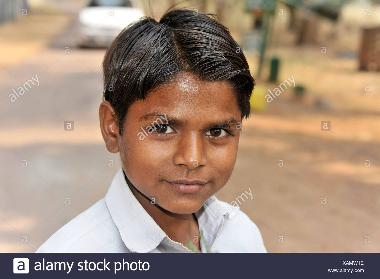 Indian Boy Portrait Khajuraho Madhya Pradesh India Asia Stock