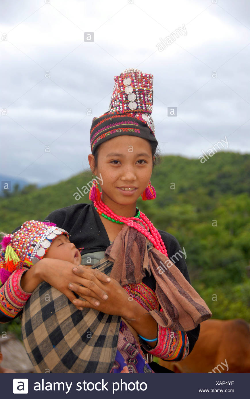 Woman Akha Tribe In Traditional High Resolution Stock Photography and ...