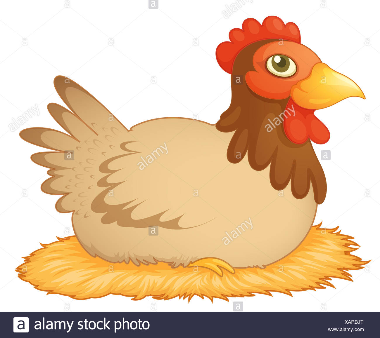 Download Cartoon Chicken Laying Eggs Clipart Background