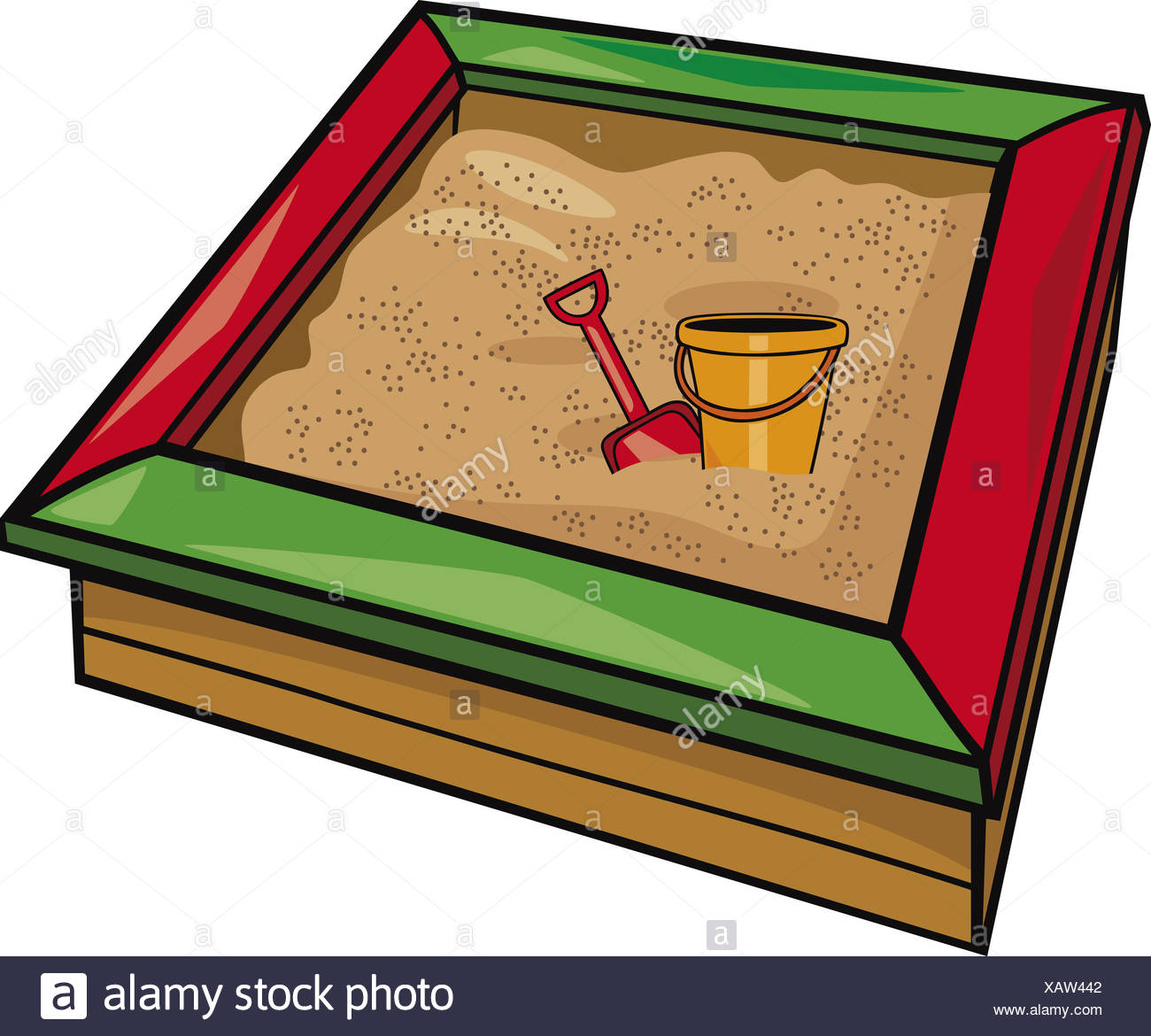 Illustration Shovel Toys Sandbox Cartoon High Resolution Stock