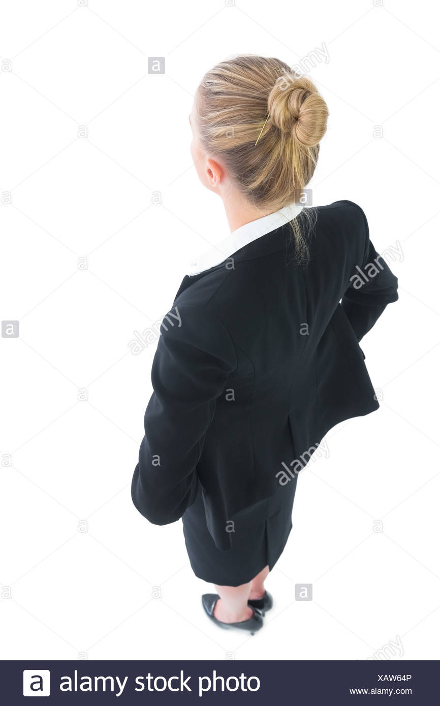Download High Angle Rear View Of Young Businesswoman Posing Stock Photo Alamy Yellowimages Mockups