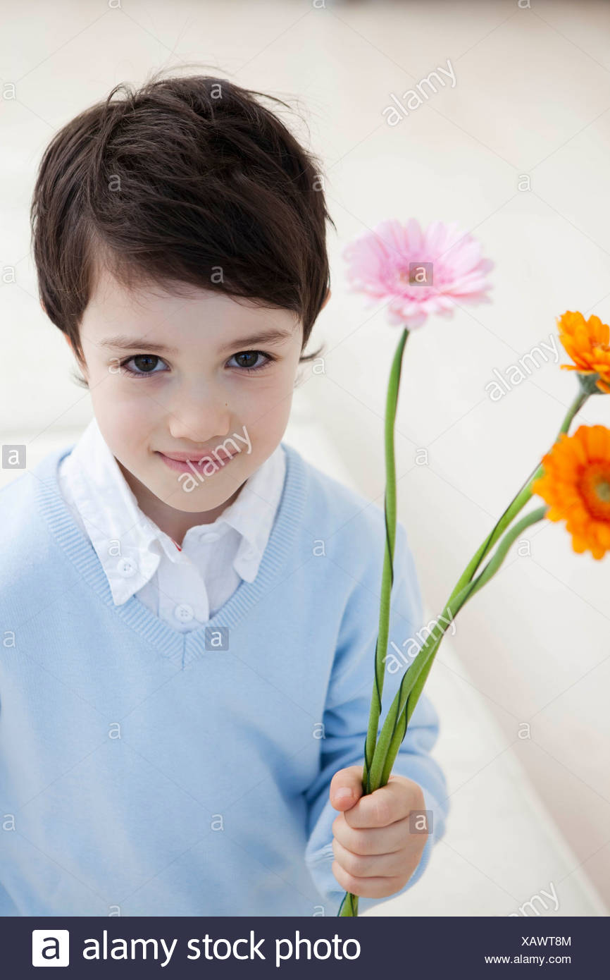 Little Boy Flower High Resolution Stock 