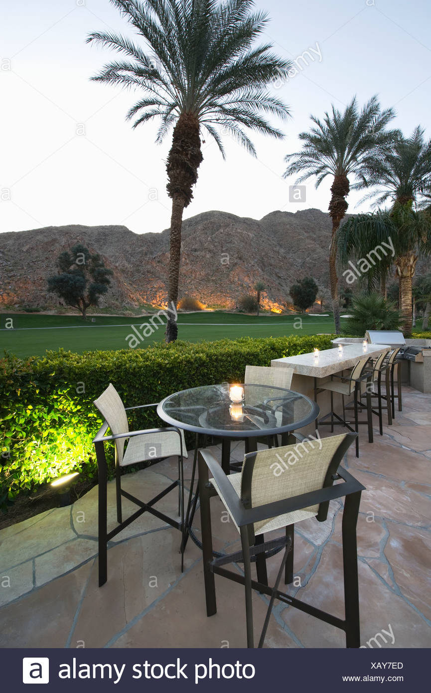 Patio Chairs And Tables In Palm Springs Stock Photo 282111045 Alamy