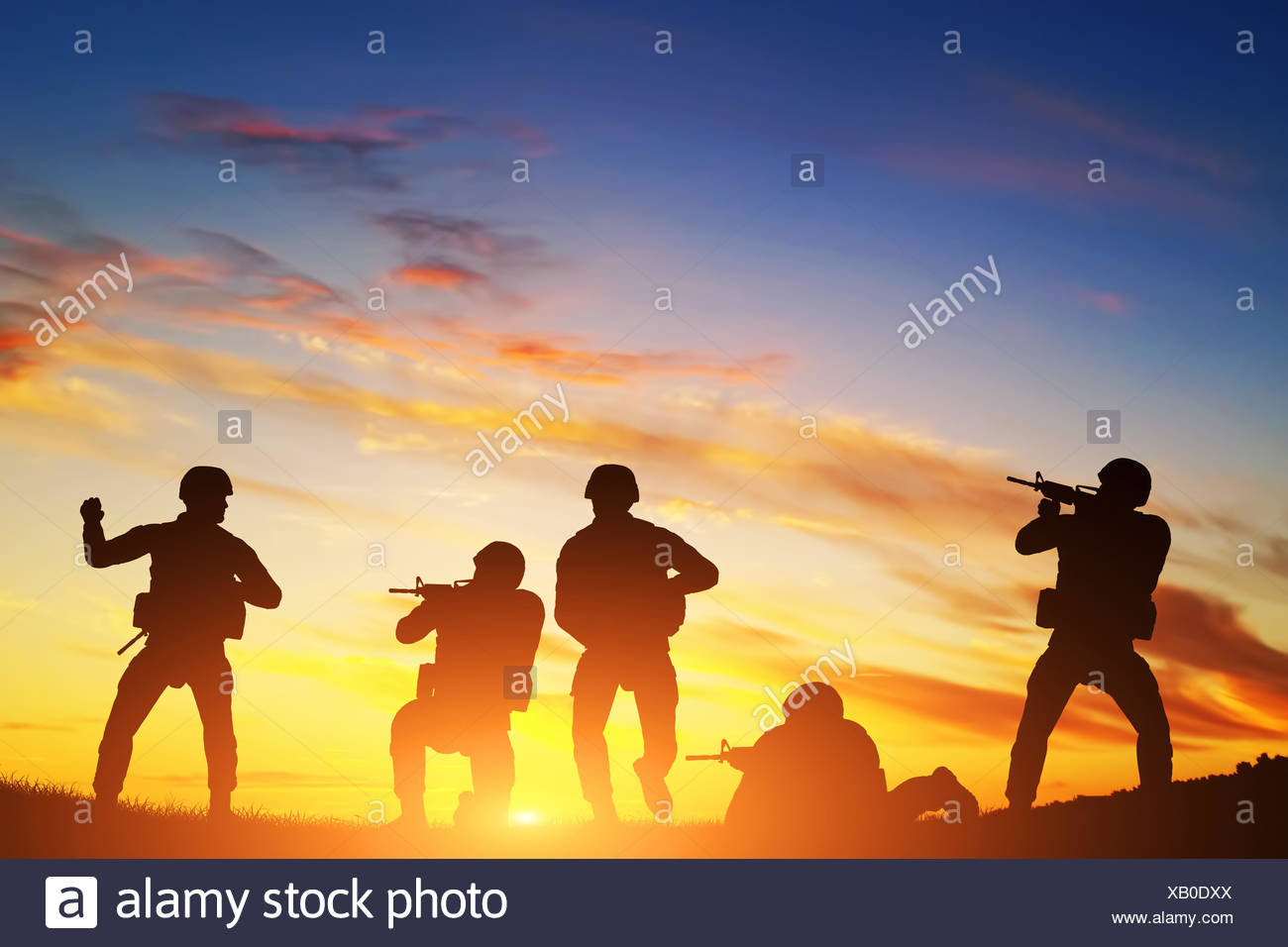 Soldiers Afghanistan Silhouette High Resolution Stock Photography and ...