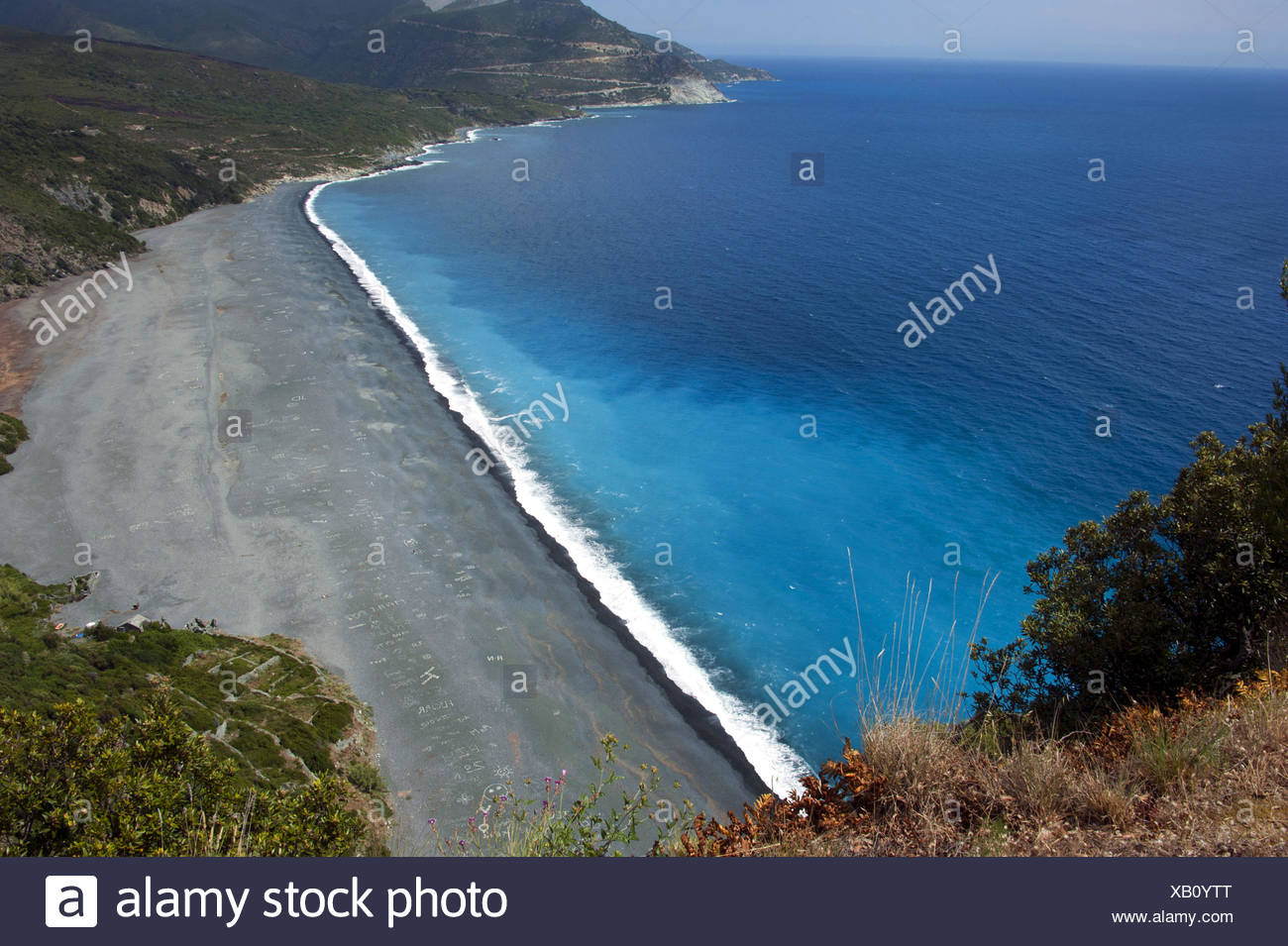 Black Beach Of Nonza Stock Photos Black Beach Of Nonza