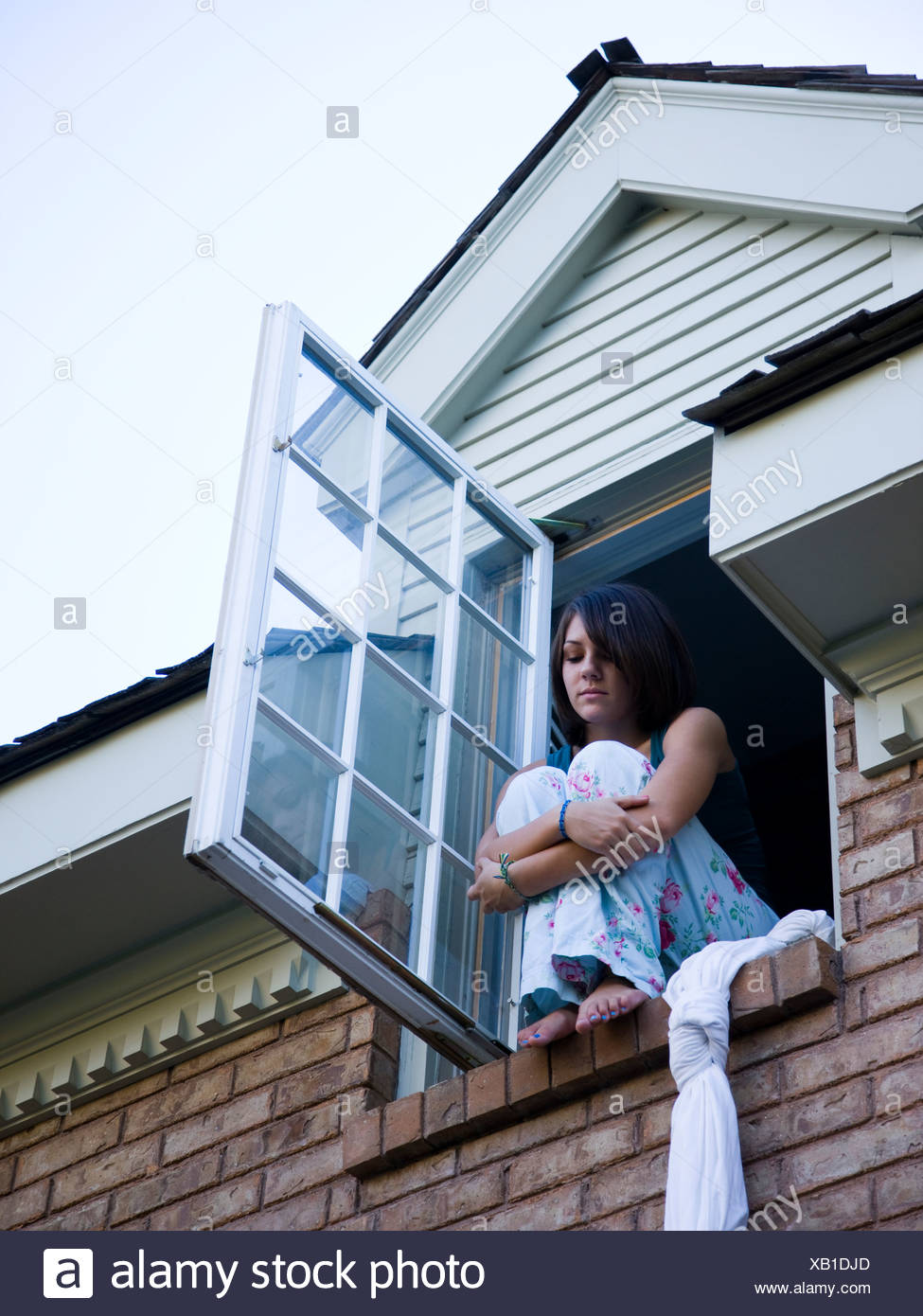 Girl Climbing Window High Resolution Stock Photography and Images Alamy