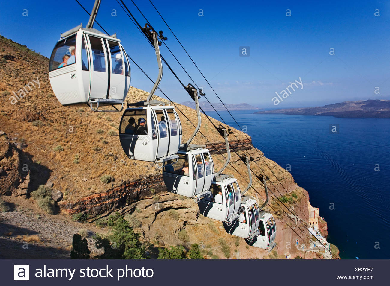Santorini Cable Car Fira High Resolution Stock Photography and Images