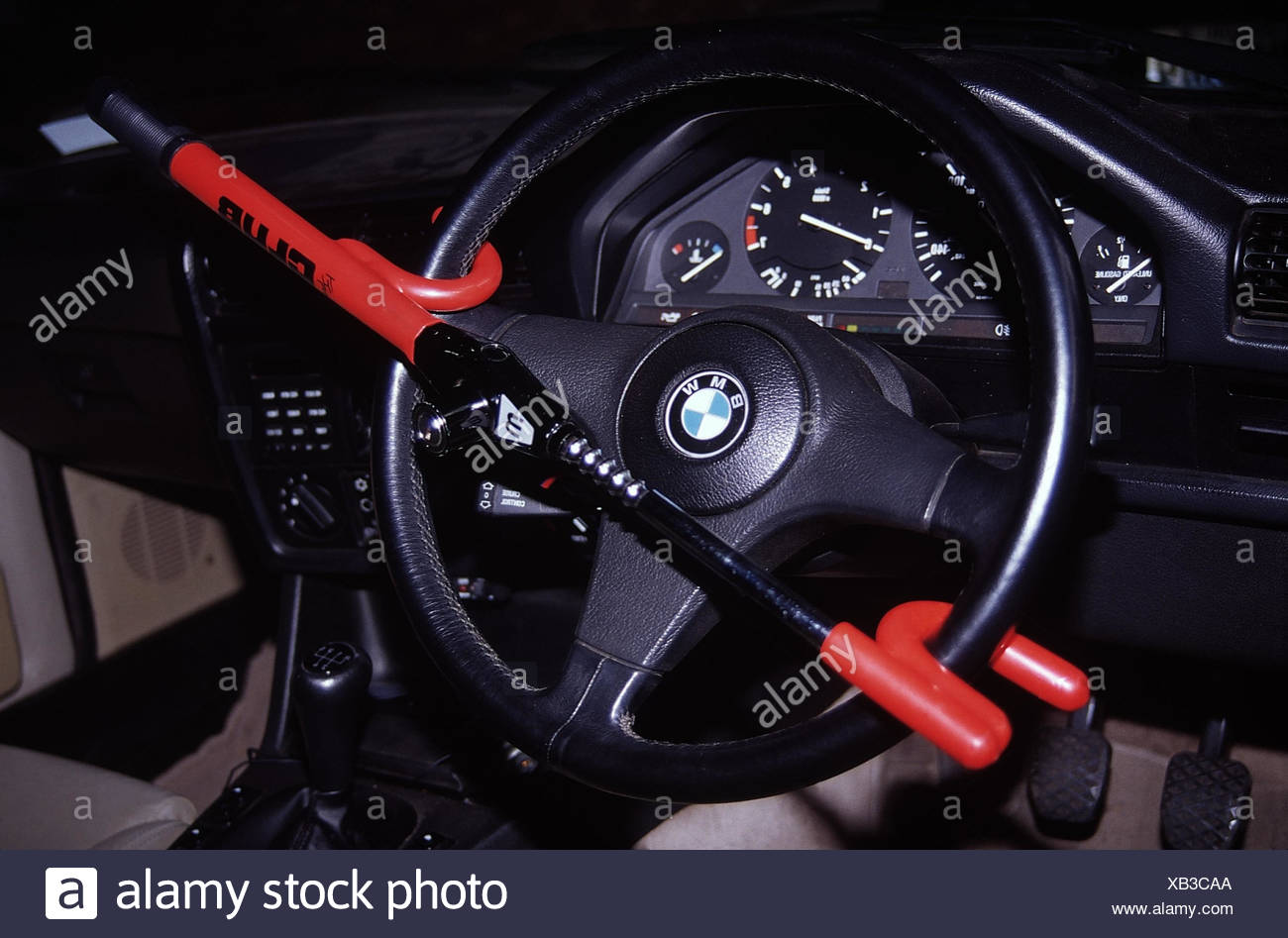 Car, detail, tax, anti-theft device, tax claw, steering lock, backup,  security, VEHICLE, BMW Stock Photo - Alamy