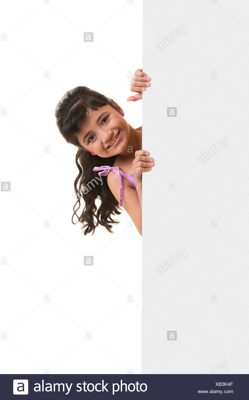 Girl Peeping Stock Photo Alamy