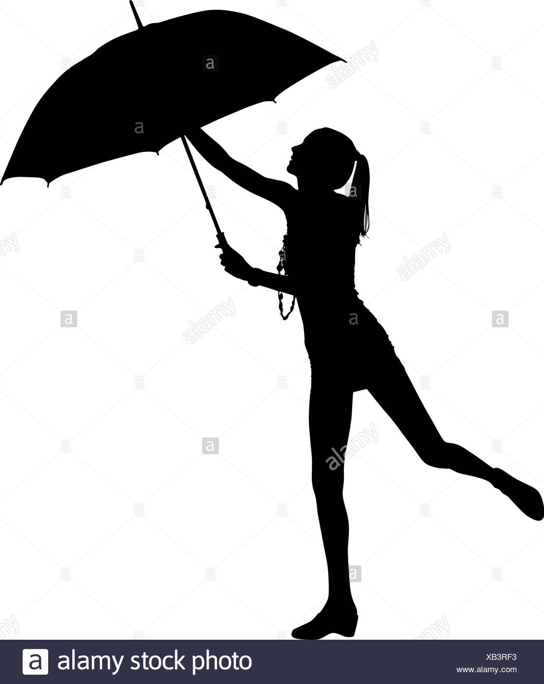 Woman Fashion Modern Modernity Elegance Umbrella Silhouette Outline Stock Photo Alamy