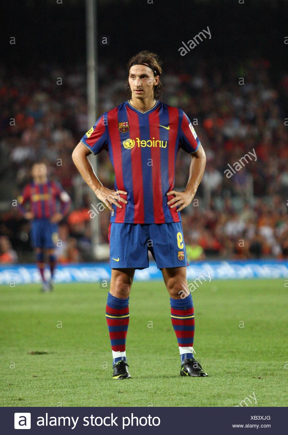 Zlatan Ibrahimovic Swedish Footballer Fc Barcelona 2009 Stock Photo Alamy