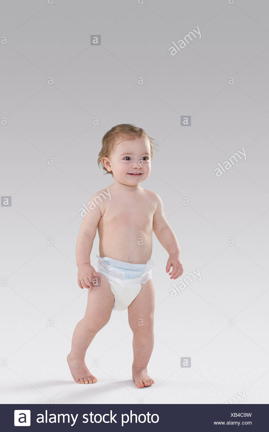 Toddler Walking Diaper Stock Photos & Toddler Walking Diaper Stock