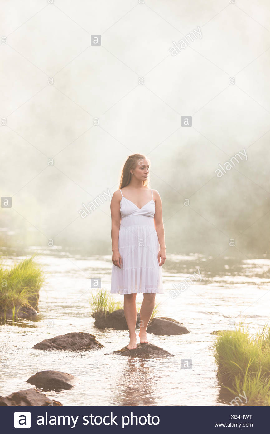 women in the white dress