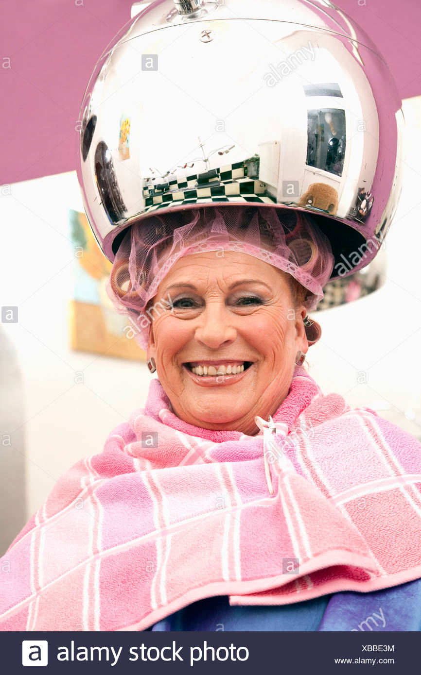 Woman Under Hair Dryer Stock Photos & Woman Under Hair Dryer Stock