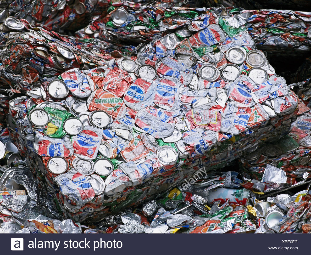 Aluminum Cans Crushed Recycling In Stock Photos & Aluminum Cans Crushed