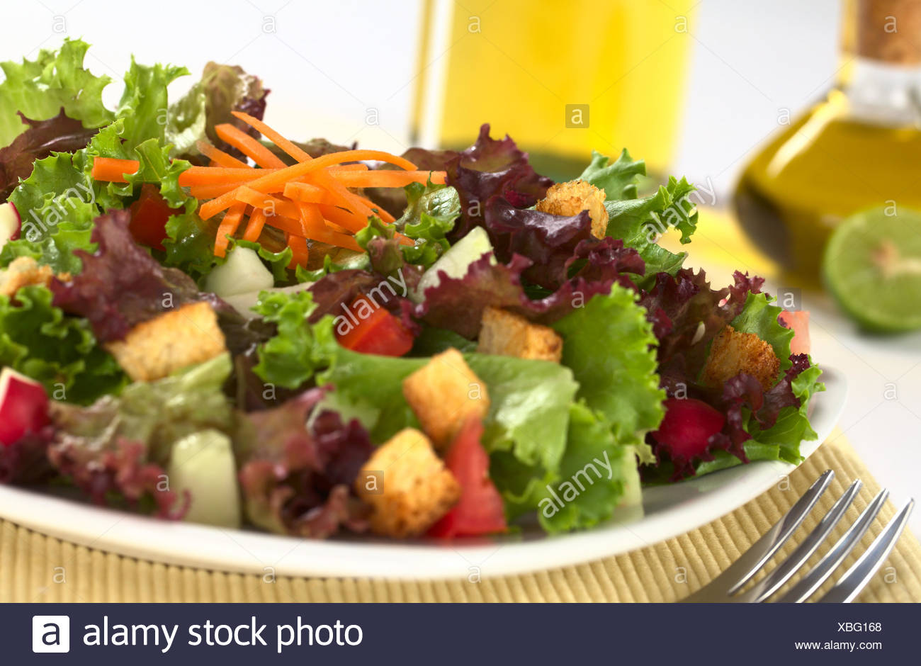 Cucumber Carrot Tomato Lettuce Appetizer Salad Healthy Food Aliment Bread Stock Photo Alamy