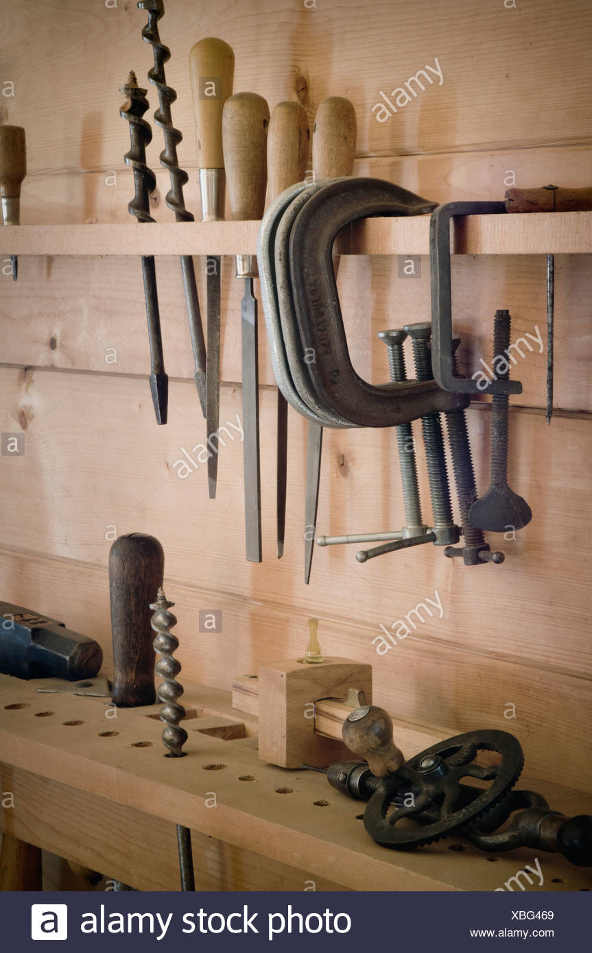 Fort Edmonton Alberta Canada Antique Woodworking Tools Stock Photo Alamy