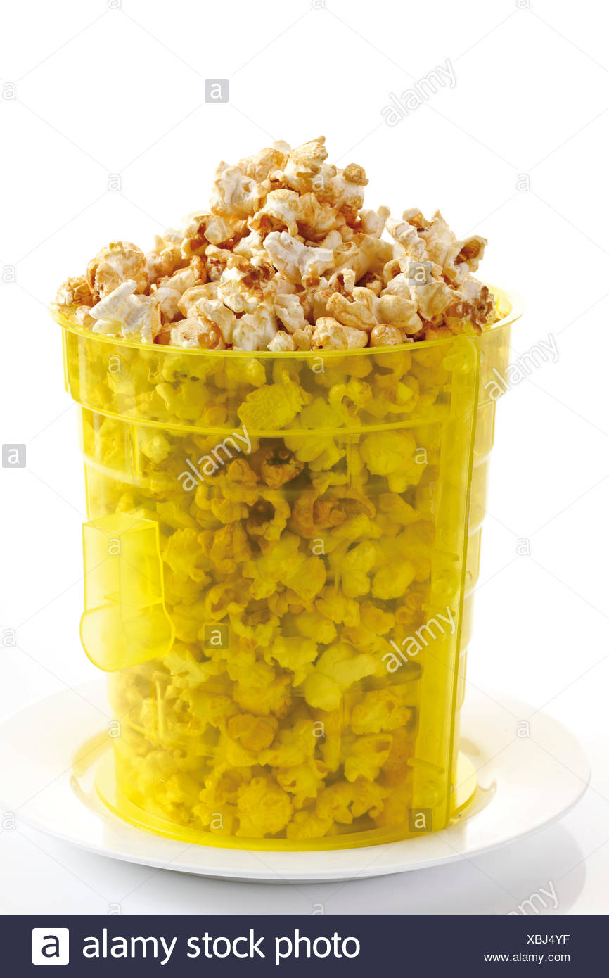 Download Popcorn In A Yellow Plastic Bucket Stock Photo Alamy PSD Mockup Templates