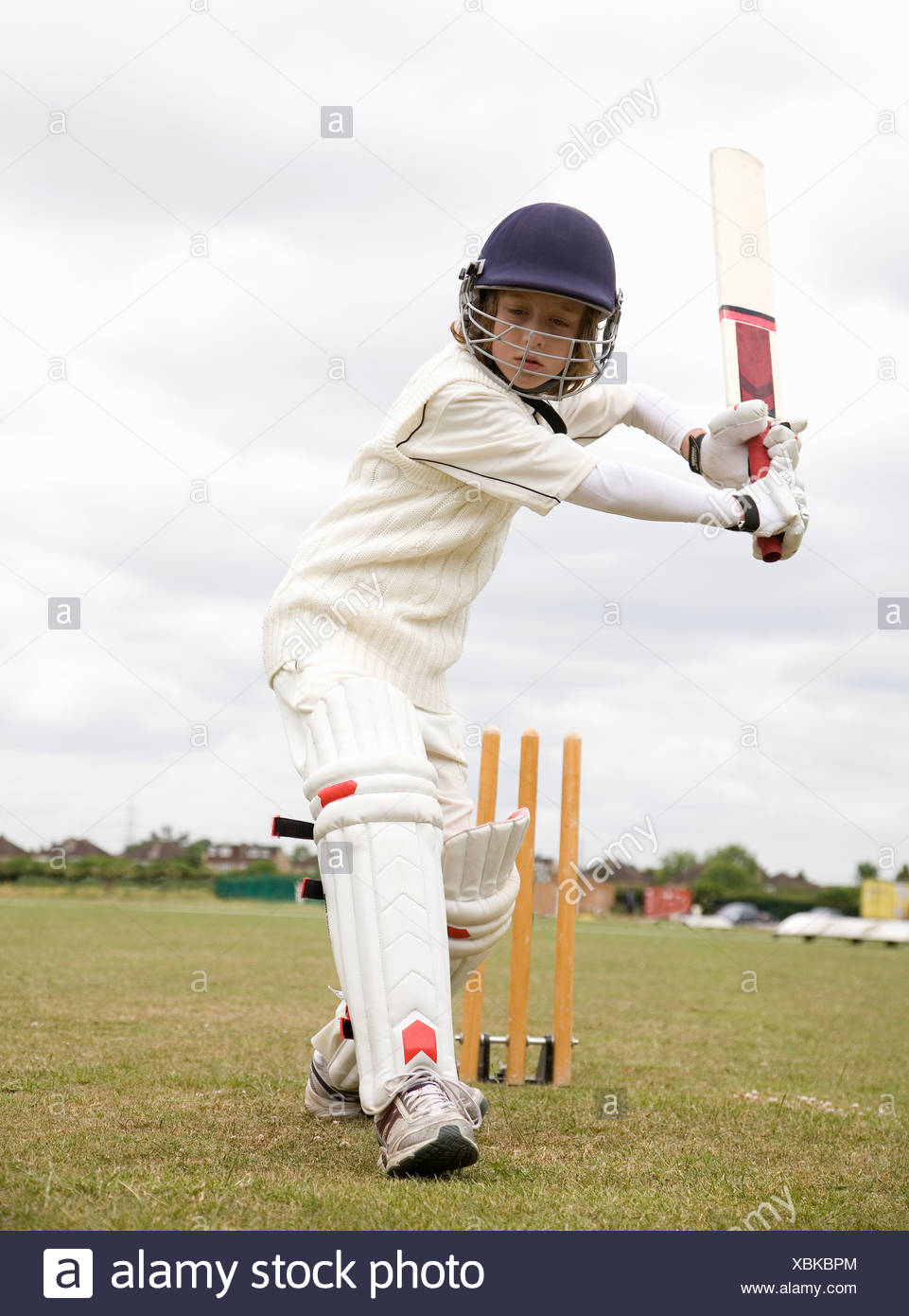 Cricket Player Full Uniform Stock Photos & Cricket Player Full Uniform
