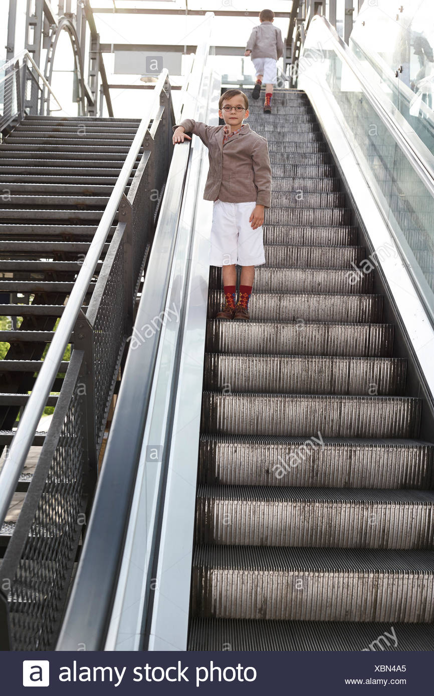 Stairs Escalator People Walking High Resolution Stock Photography and