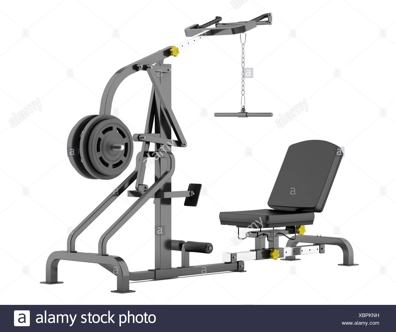 Lever Gym Machine Isolated On White Background Stock Photo