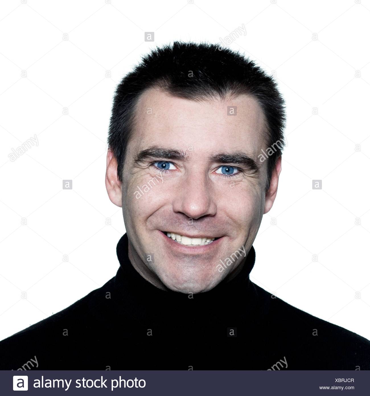 Handsome Caucasian Man Toothy White Smiling Short Brown With Polo