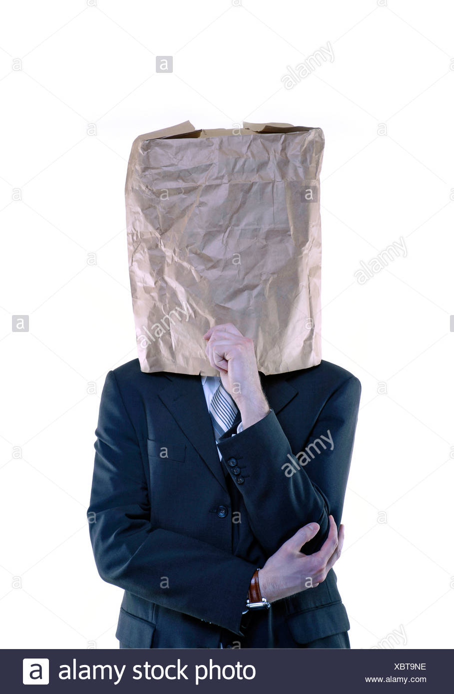 Paper Bag Over The Head Stock Photos & Paper Bag Over The Head Stock