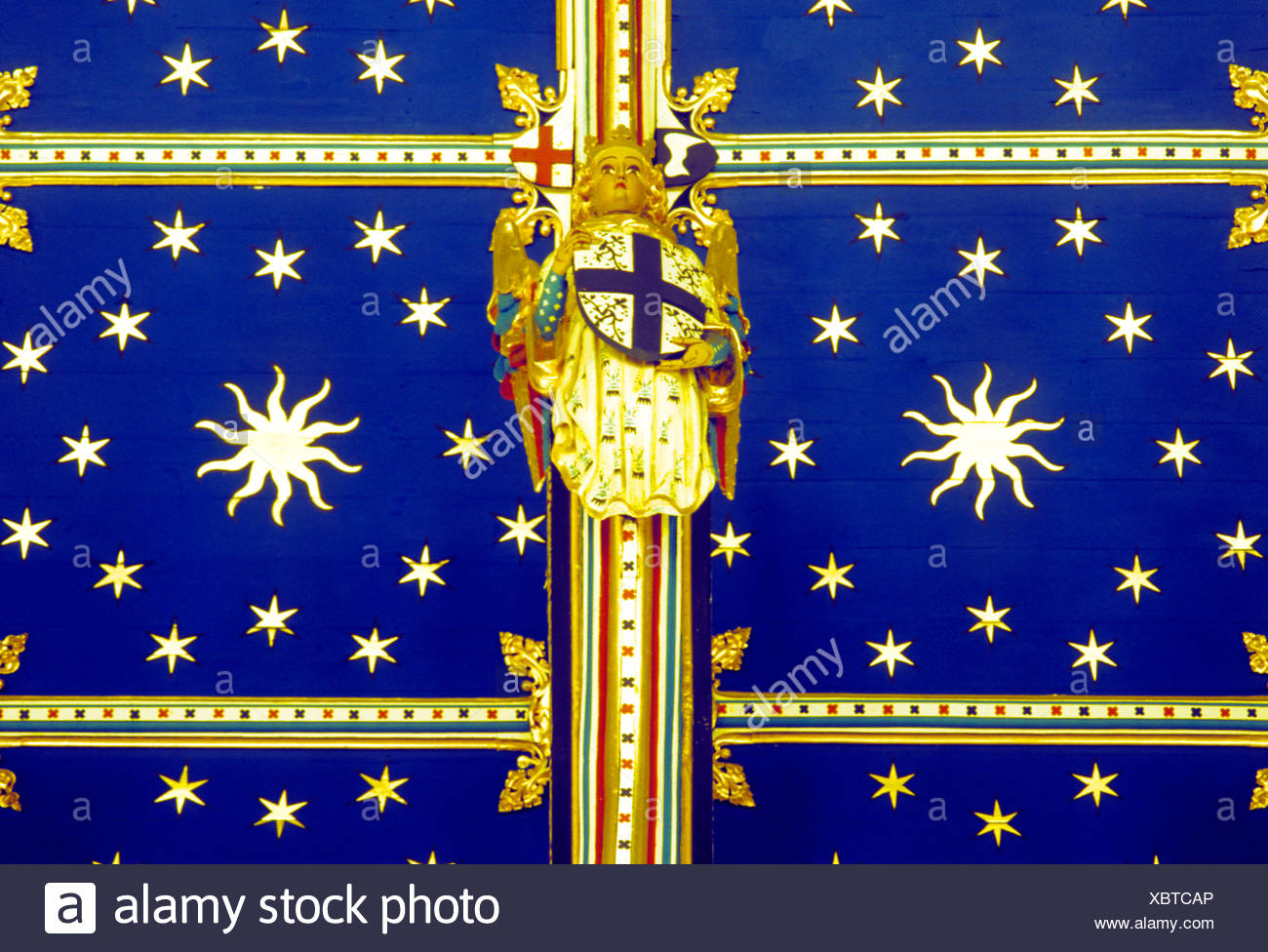 Carlisle Cathedral Choir Blue Painted Ceiling Star Stars English