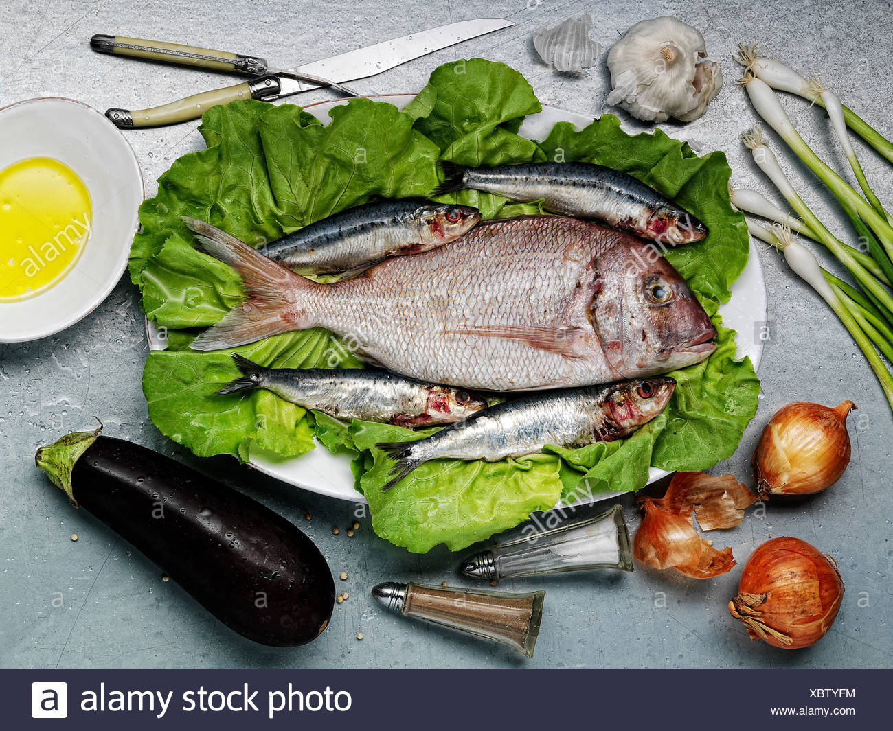 Fruit Vegetables Fish Stock Photos & Fruit Vegetables Fish Stock Images