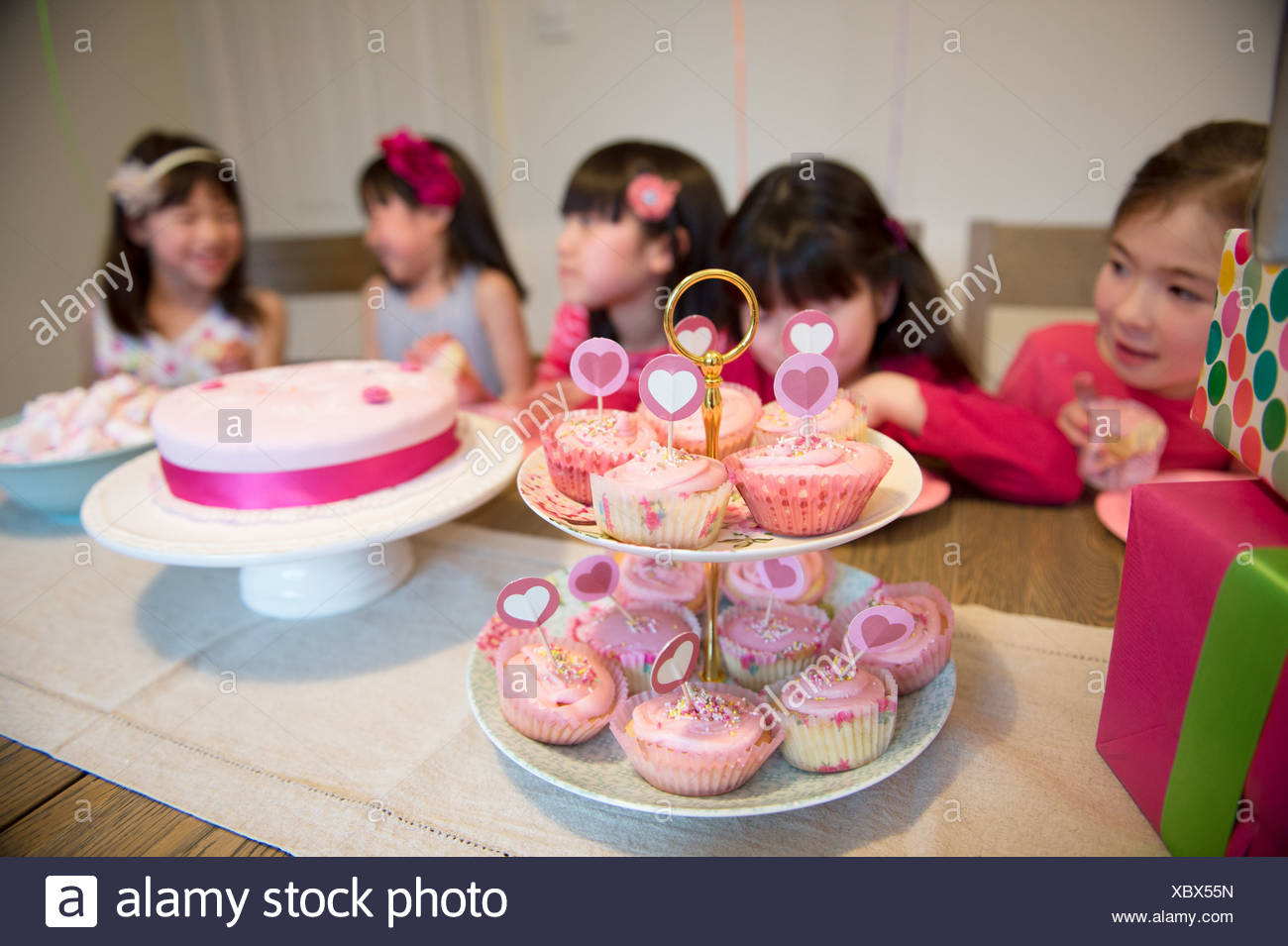 Fairy Cakes At Girls Birthday Party Stock Photo 282701937 Alamy
