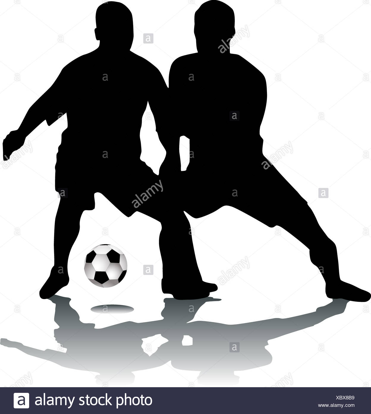 Silhouette Footballers Vector Black White Players Stock Photo Alamy