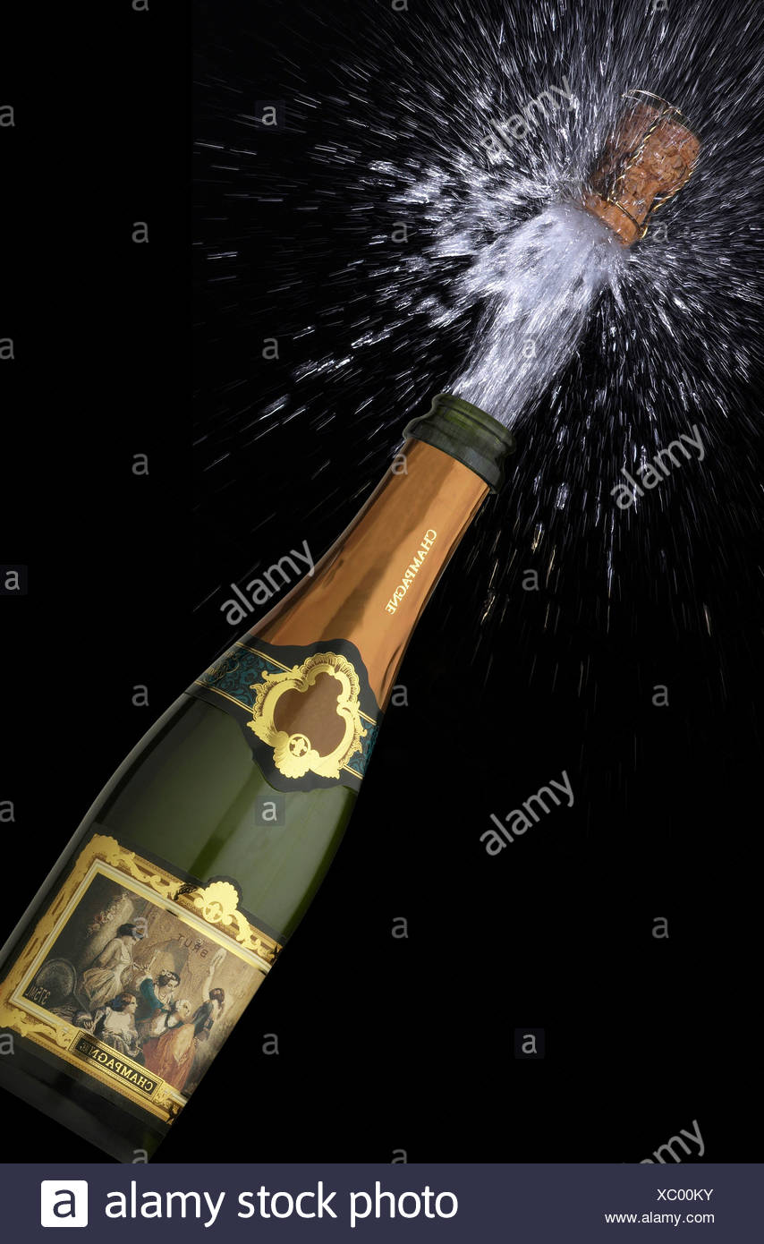 Cork Popping Out Of Champagne Bottle Stock Photo 282742319 Alamy