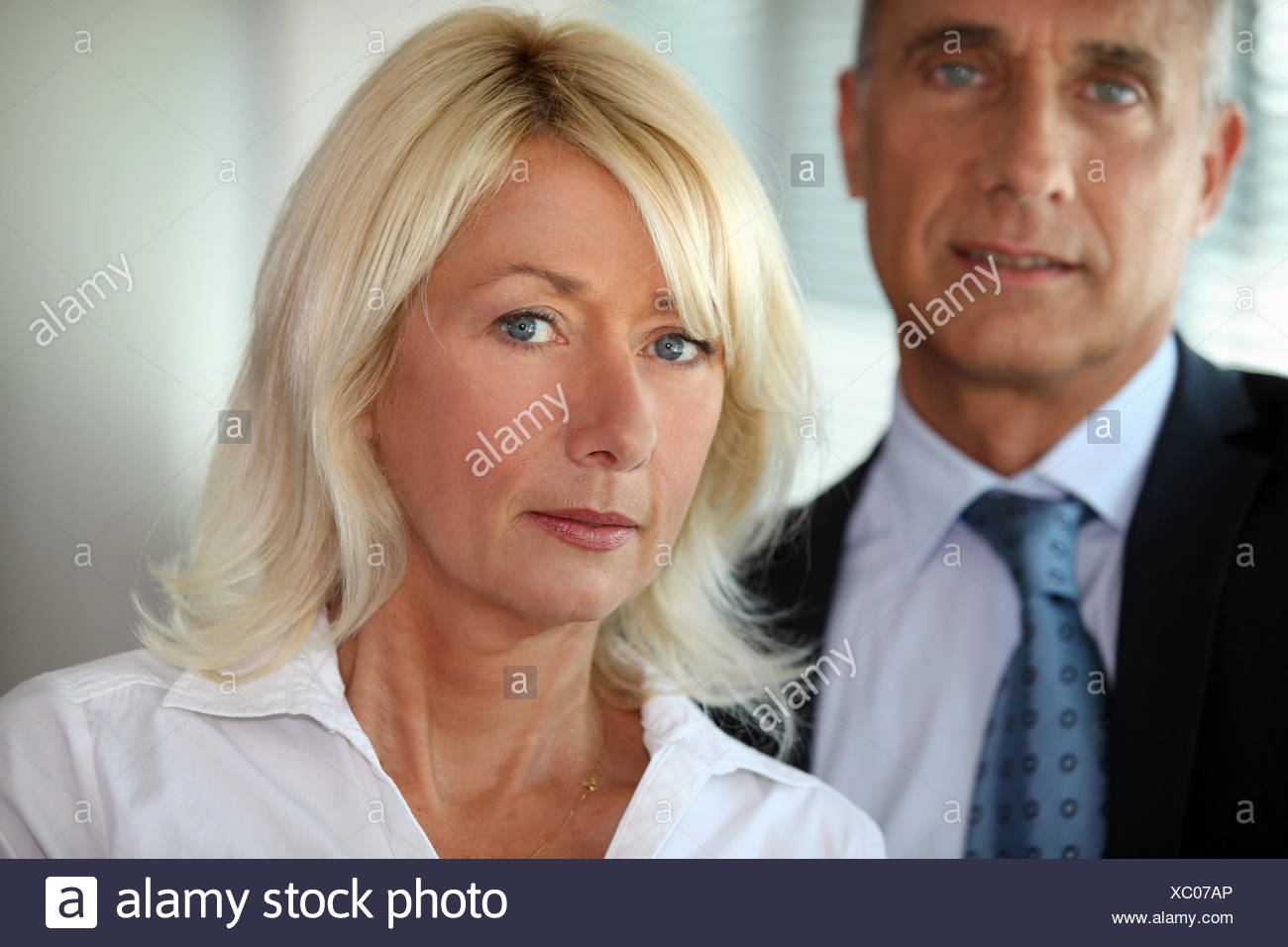 Posing with her boss Stock Photo