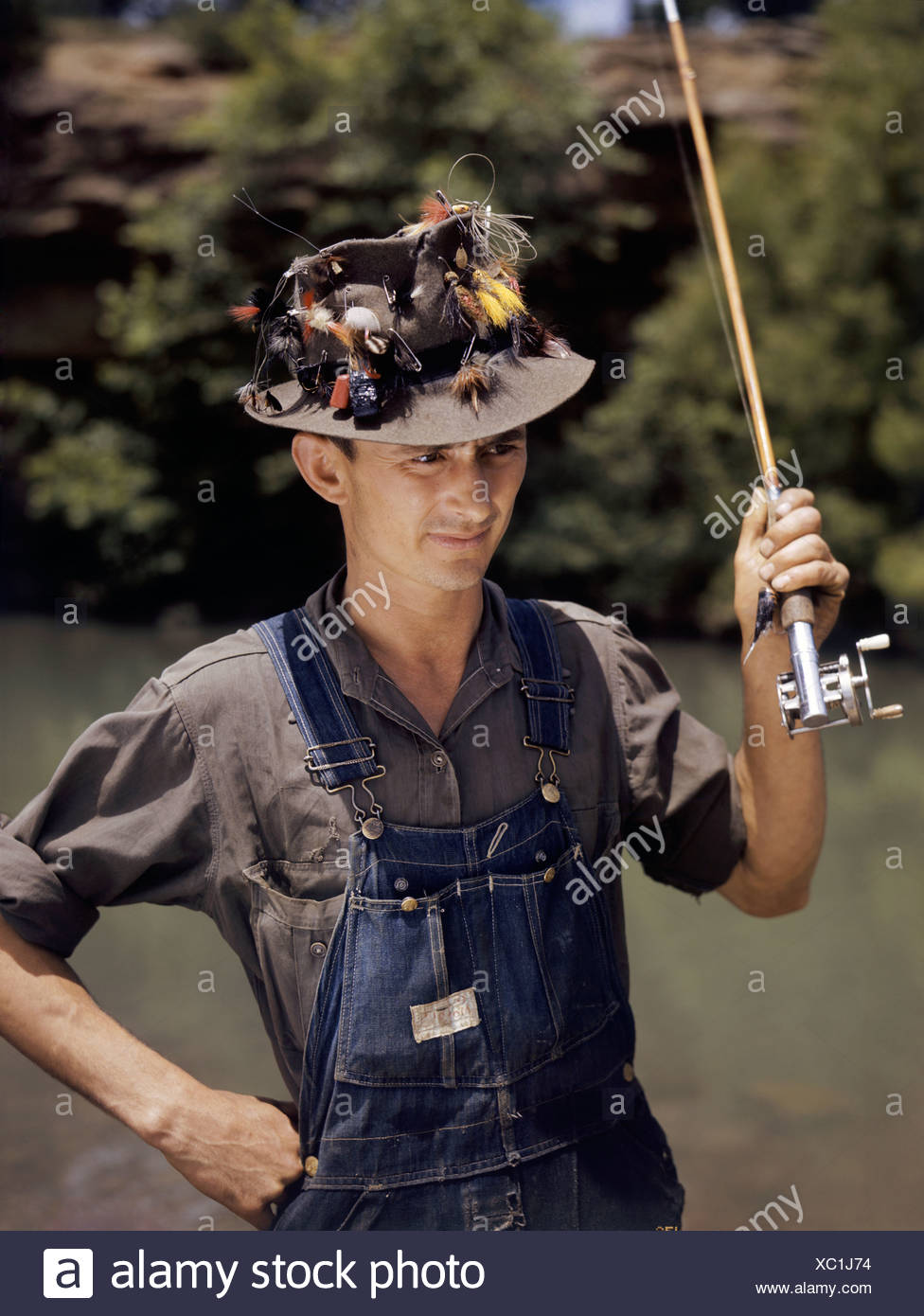 fisherman hat with lures