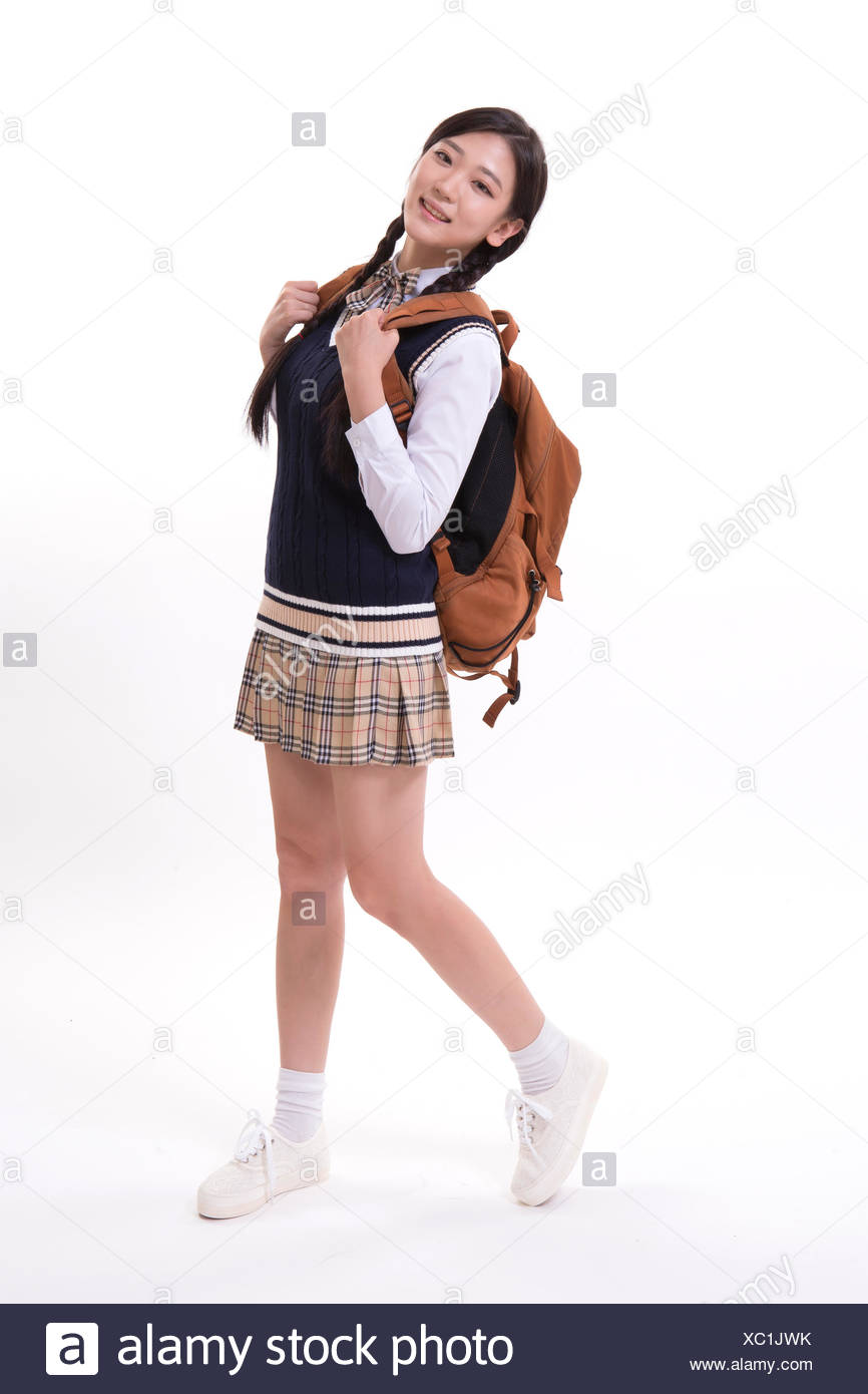 school girl with backpack