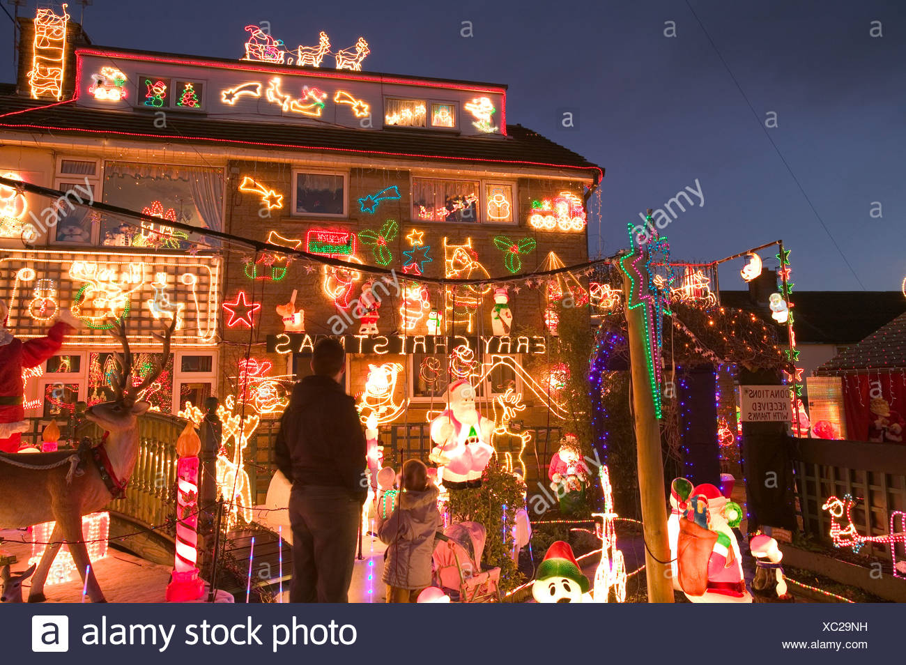 over the top christmas decorations on a house in clitheroe lancashire uk - Best Christmas Decorations Uk over the top christmas decorations on a house in clitheroe lancashire uk - Best Christmas Decorations Uk