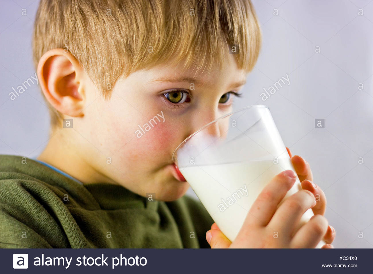 child drinking milk