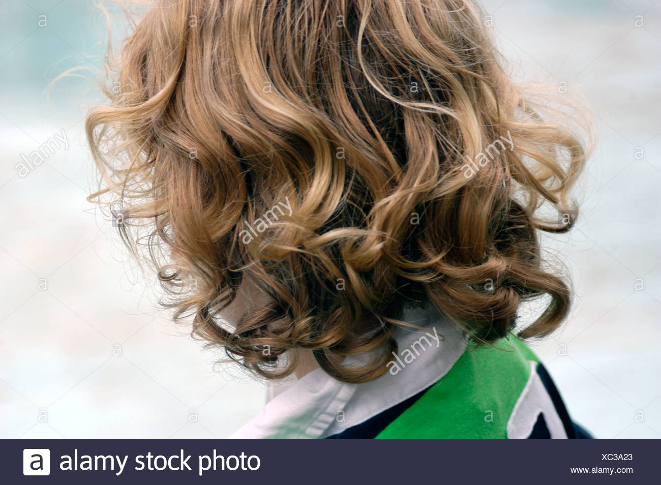 Back Of Small Boy S Head With Blonde Curly Hair Uk Stock Photo