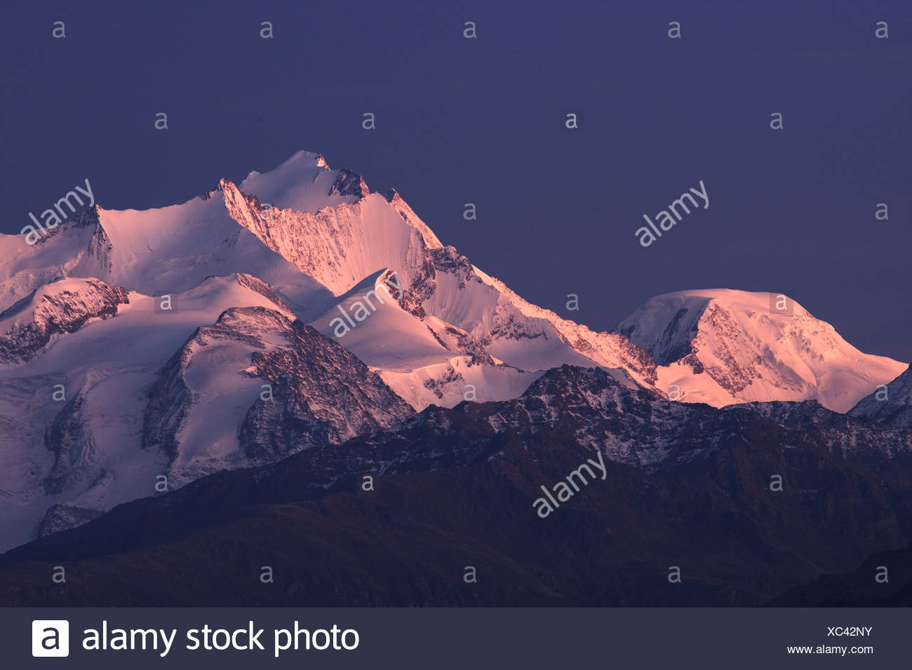 Alphubel Mountain Mischabel Massif With Taeschhorn And Dom Mountains Valais Switzerland Europe Stock Photo Alamy